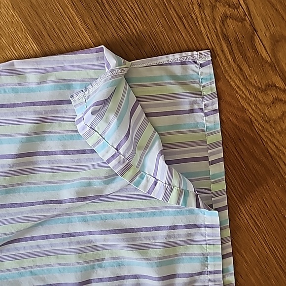 Vintage Kmart Short Sleeve Front Snap Striped  Housecoat Women's Size Medium - Picture 9 of 16